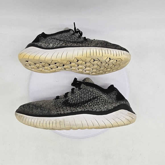 Nike Shoe Men's 11 Free RN Flyknit Grey Oreo Black Running Sneakers 942839-101 - Picture 6 of 8